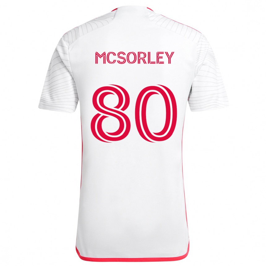 Niño Fútbol Camiseta Brendan Mcsorley #80 Blanco Rojo 2ª Equipación 2024/25 Argentina