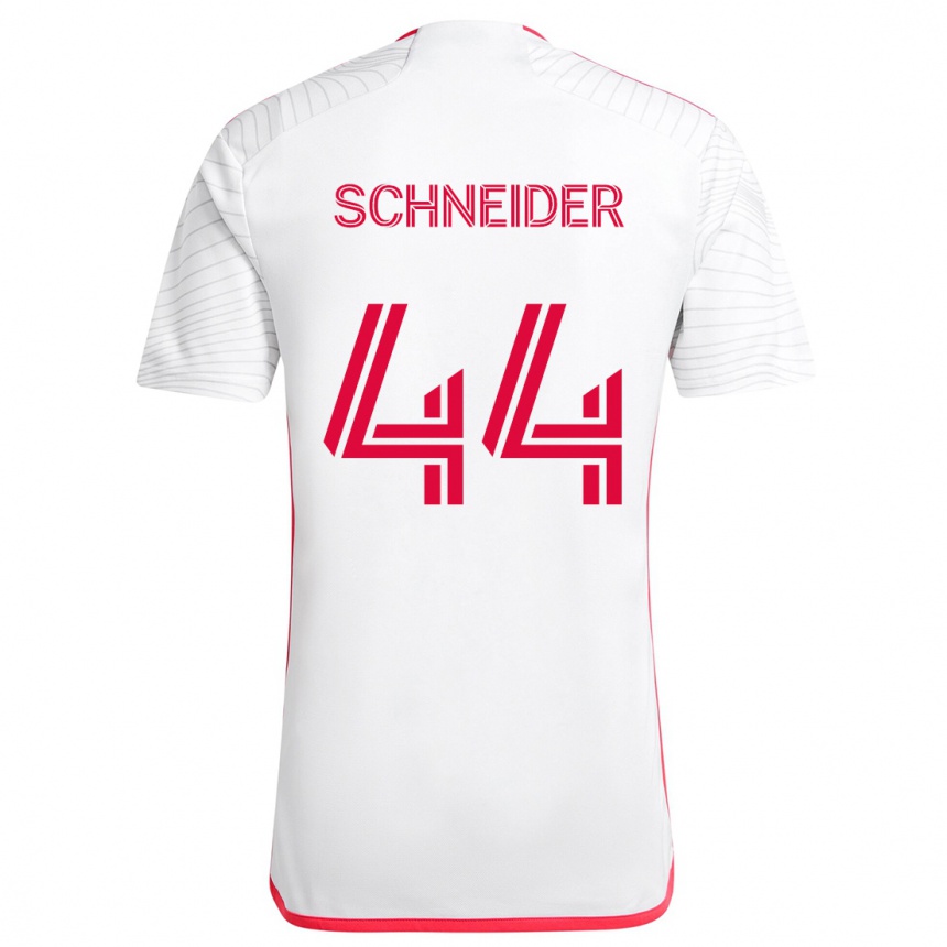 Niño Fútbol Camiseta Max Schneider #44 Blanco Rojo 2ª Equipación 2024/25 Argentina