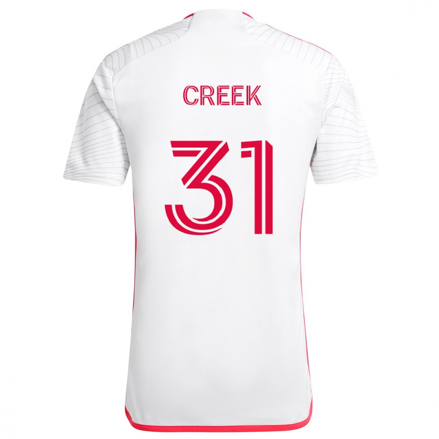 Niño Fútbol Camiseta Michael Creek #31 Blanco Rojo 2ª Equipación 2024/25 Argentina