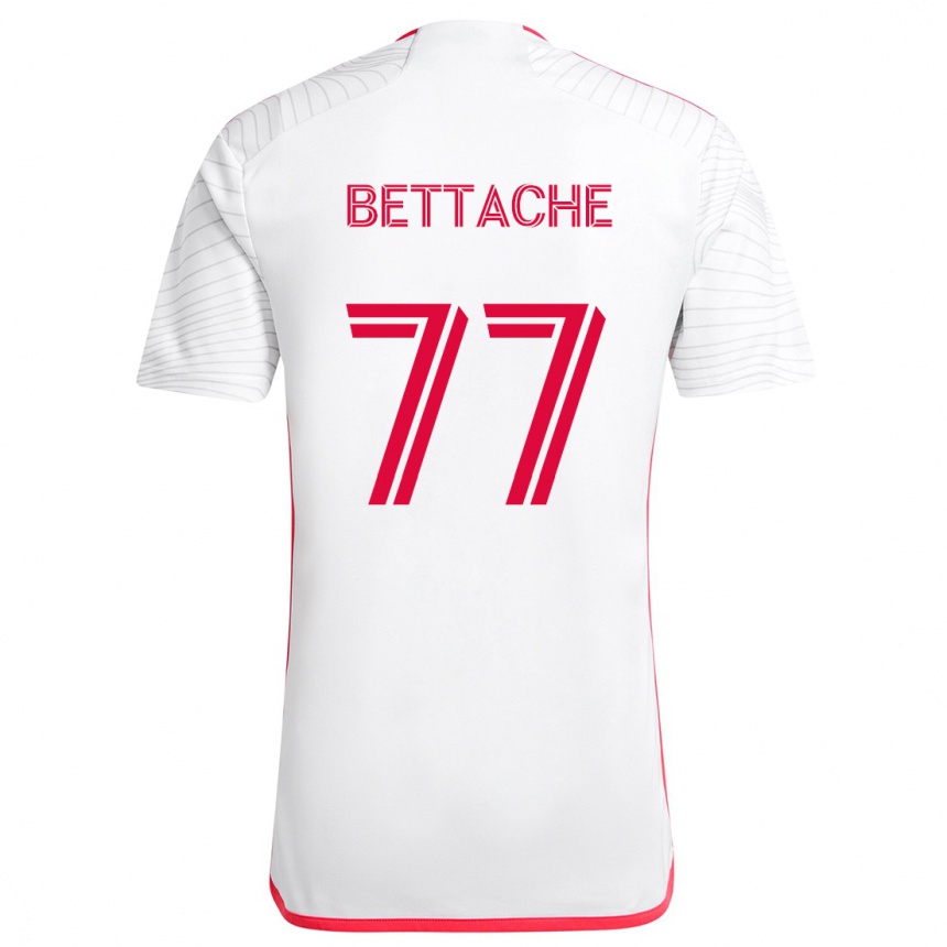 Niño Fútbol Camiseta Faysal Bettache #77 Blanco Rojo 2ª Equipación 2024/25 Argentina