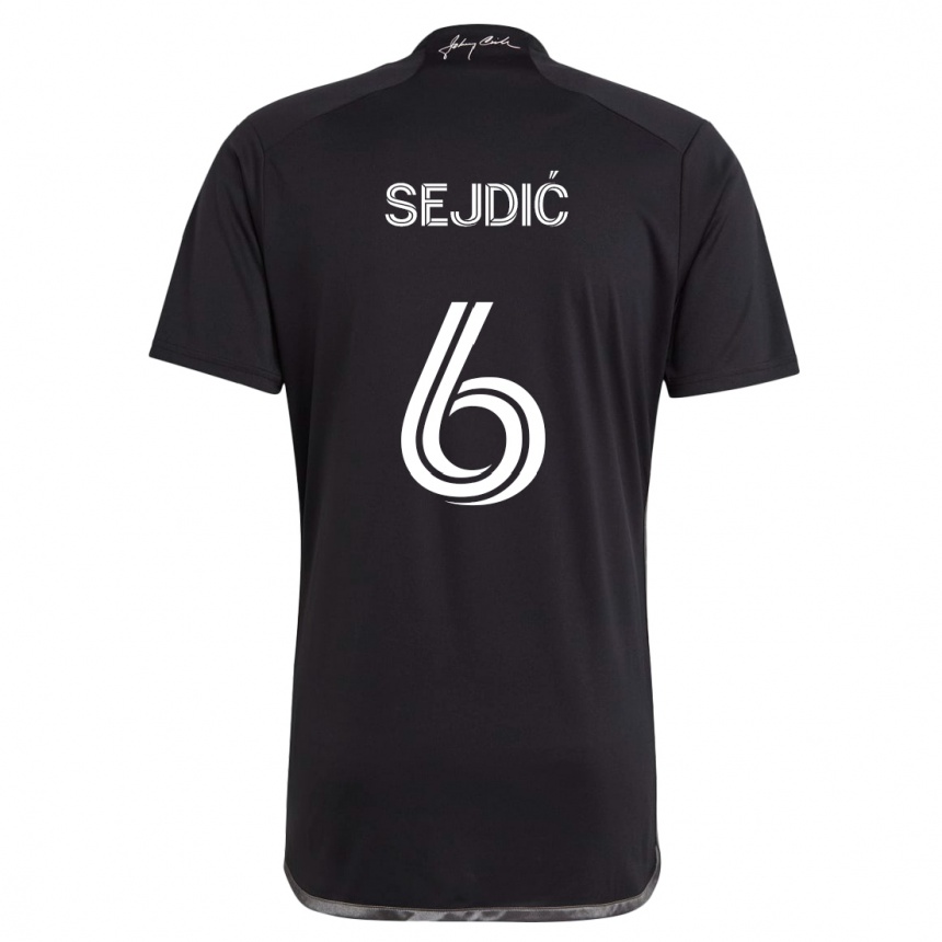 Niño Fútbol Camiseta Amar Sejdić #6 Negro 2ª Equipación 2024/25 Argentina