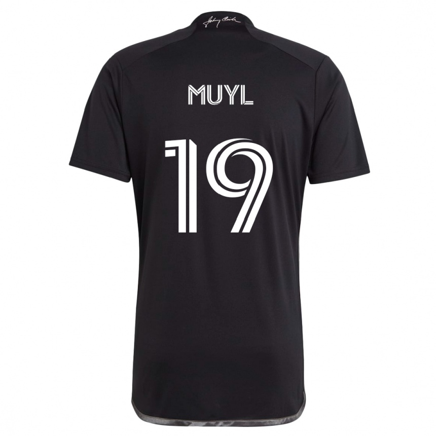 Niño Fútbol Camiseta Alex Muyl #19 Negro 2ª Equipación 2024/25 Argentina