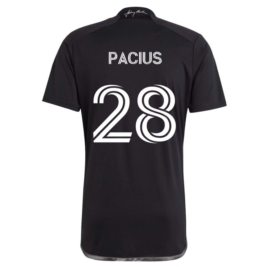 Niño Fútbol Camiseta Woobens Pacius #28 Negro 2ª Equipación 2024/25 Argentina