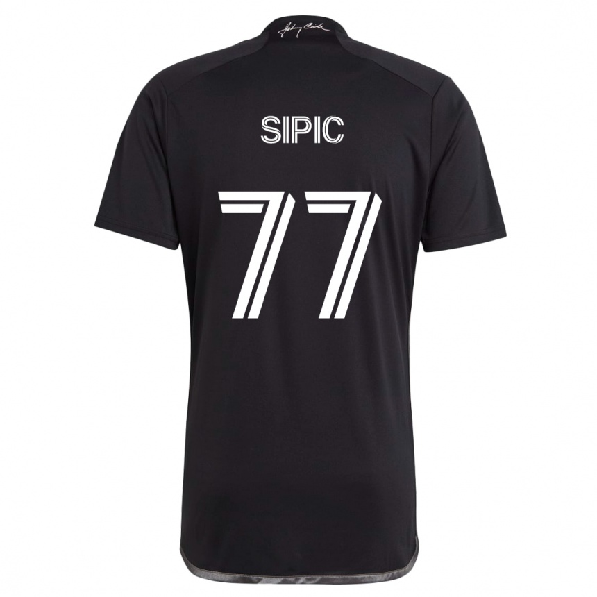 Niño Fútbol Camiseta Adem Sipić #77 Negro 2ª Equipación 2024/25 Argentina