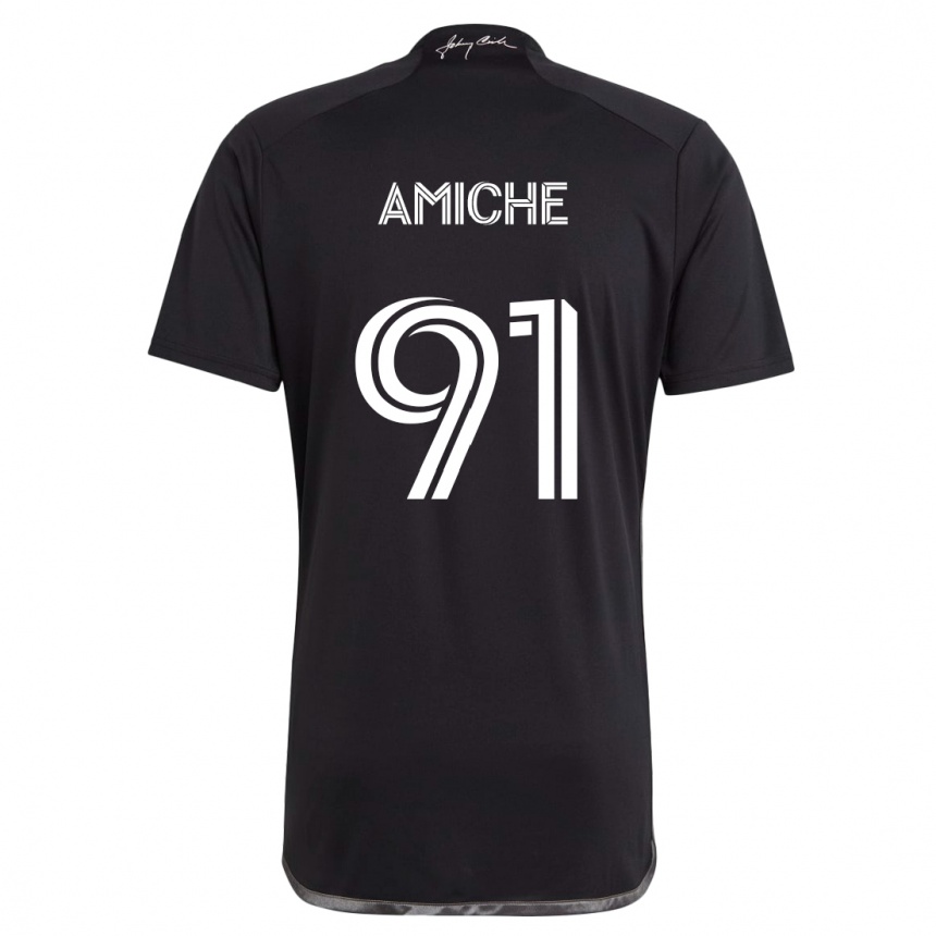 Niño Fútbol Camiseta Kemy Amiche #91 Negro 2ª Equipación 2024/25 Argentina