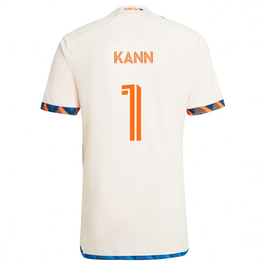 Niño Fútbol Camiseta Alec Kann #1 Blanco Naranja 2ª Equipación 2024/25 Argentina