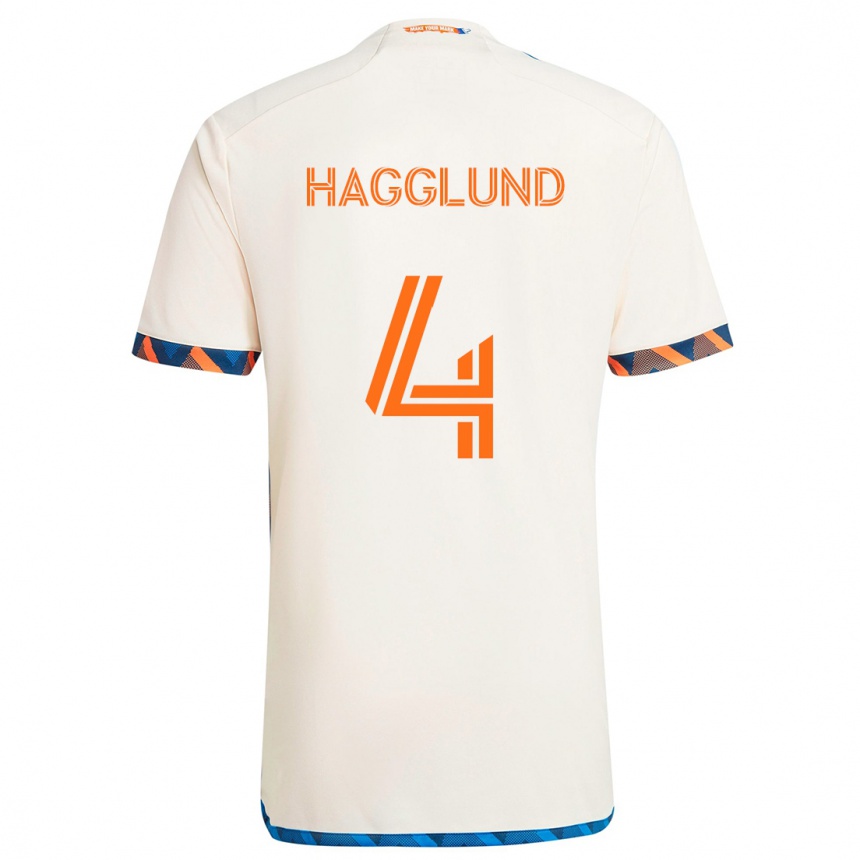 Niño Fútbol Camiseta Nick Hagglund #4 Blanco Naranja 2ª Equipación 2024/25 Argentina