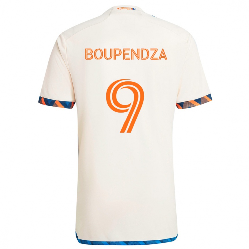 Niño Fútbol Camiseta Aaron Boupendza #9 Blanco Naranja 2ª Equipación 2024/25 Argentina