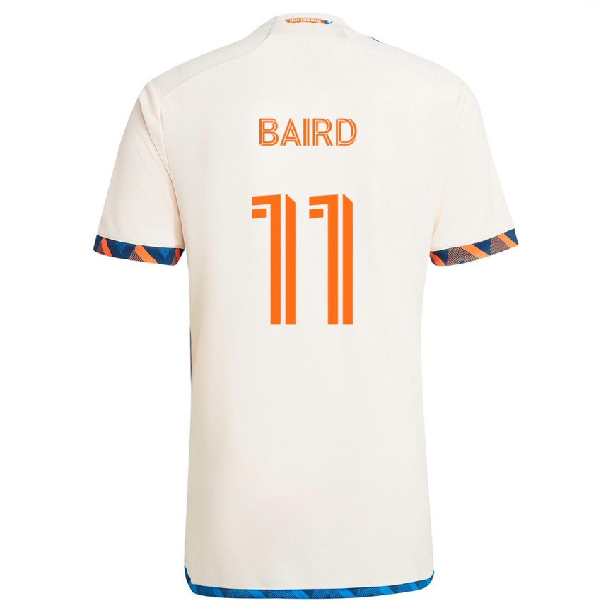 Niño Fútbol Camiseta Corey Baird #11 Blanco Naranja 2ª Equipación 2024/25 Argentina