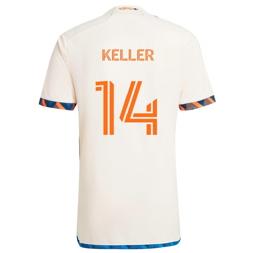 Niño Fútbol Camiseta Kipp Keller #14 Blanco Naranja 2ª Equipación 2024/25 Argentina