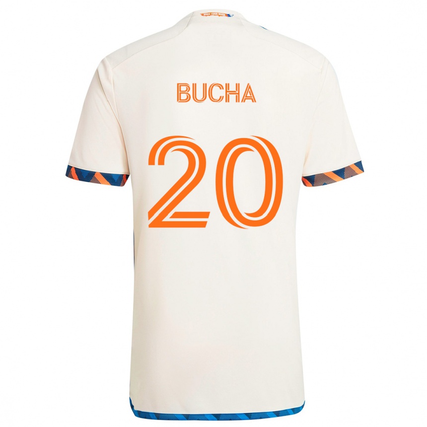 Niño Fútbol Camiseta Pavel Bucha #20 Blanco Naranja 2ª Equipación 2024/25 Argentina