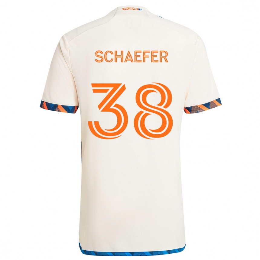 Niño Fútbol Camiseta Brian Schaefer #38 Blanco Naranja 2ª Equipación 2024/25 Argentina