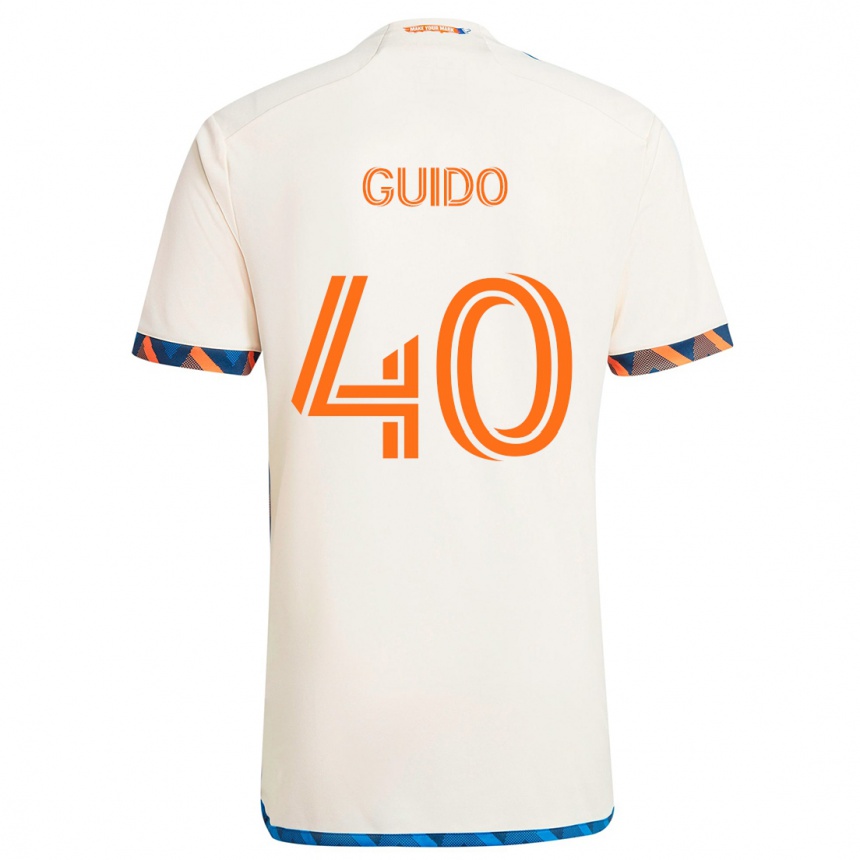 Niño Fútbol Camiseta Alejandro Guido #40 Blanco Naranja 2ª Equipación 2024/25 Argentina