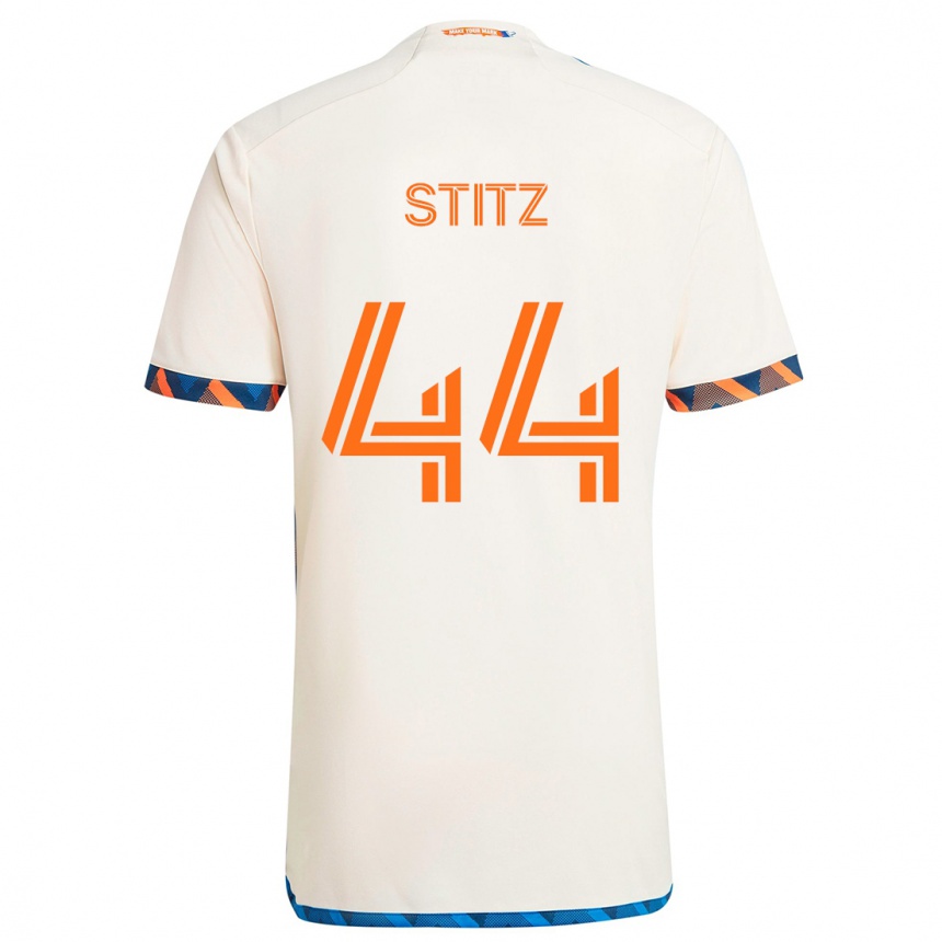 Niño Fútbol Camiseta Ben Stitz #44 Blanco Naranja 2ª Equipación 2024/25 Argentina