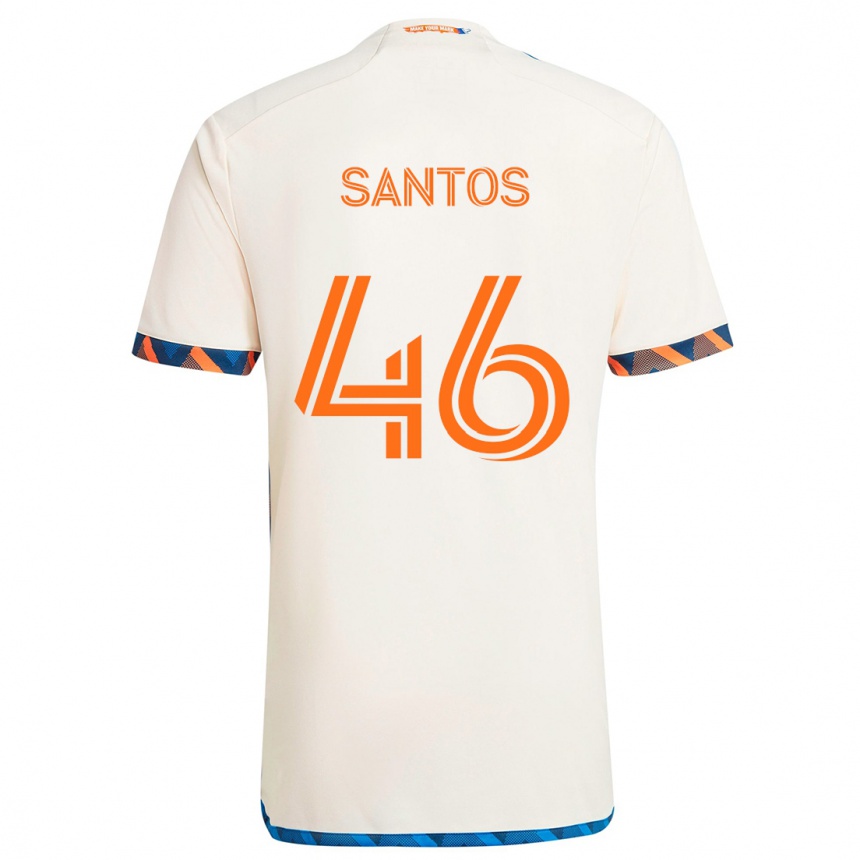 Niño Fútbol Camiseta Guilherme Santos #46 Blanco Naranja 2ª Equipación 2024/25 Argentina