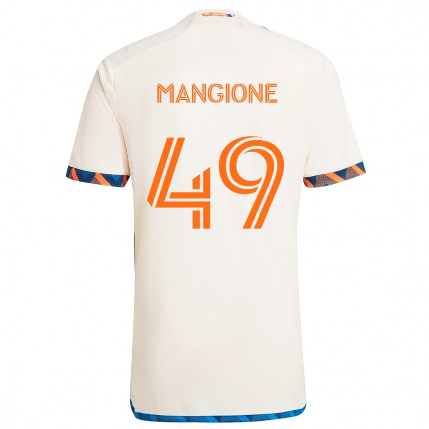 Niño Fútbol Camiseta Peter Mangione #49 Blanco Naranja 2ª Equipación 2024/25 Argentina