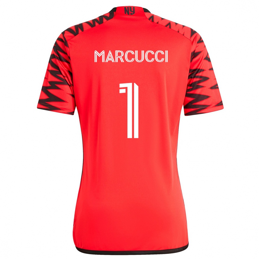 Niño Fútbol Camiseta Aj Marcucci #1 Rojo Negro Blanco 2ª Equipación 2024/25 Argentina