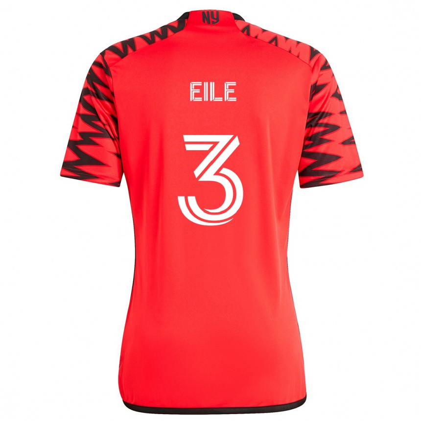 Niño Fútbol Camiseta Noah Eile #3 Rojo Negro Blanco 2ª Equipación 2024/25 Argentina