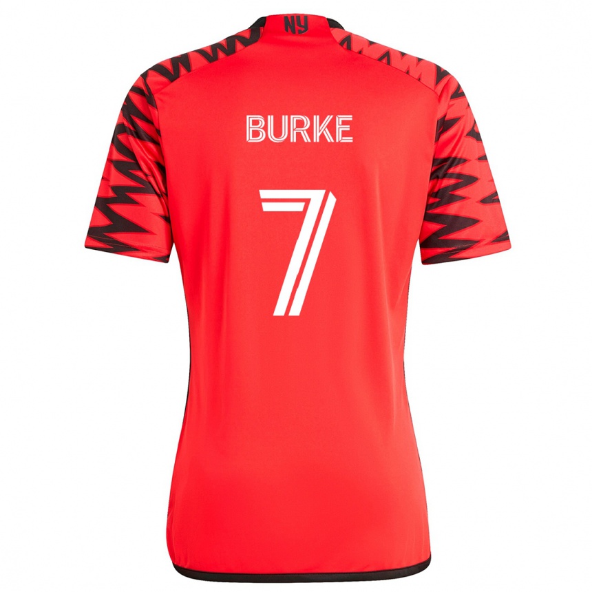 Niño Fútbol Camiseta Cory Burke #7 Rojo Negro Blanco 2ª Equipación 2024/25 Argentina