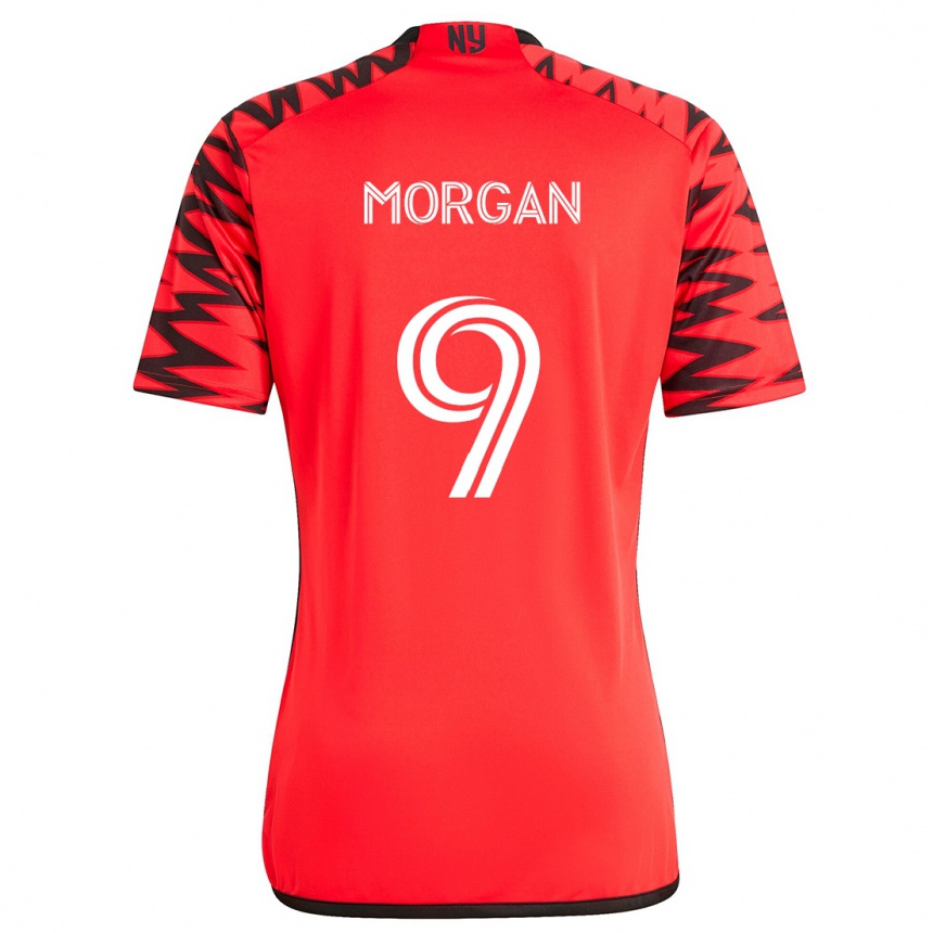 Niño Fútbol Camiseta Lewis Morgan #9 Rojo Negro Blanco 2ª Equipación 2024/25 Argentina