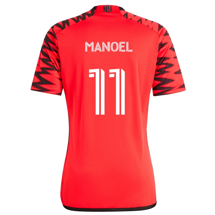 Niño Fútbol Camiseta Elias Manoel #11 Rojo Negro Blanco 2ª Equipación 2024/25 Argentina