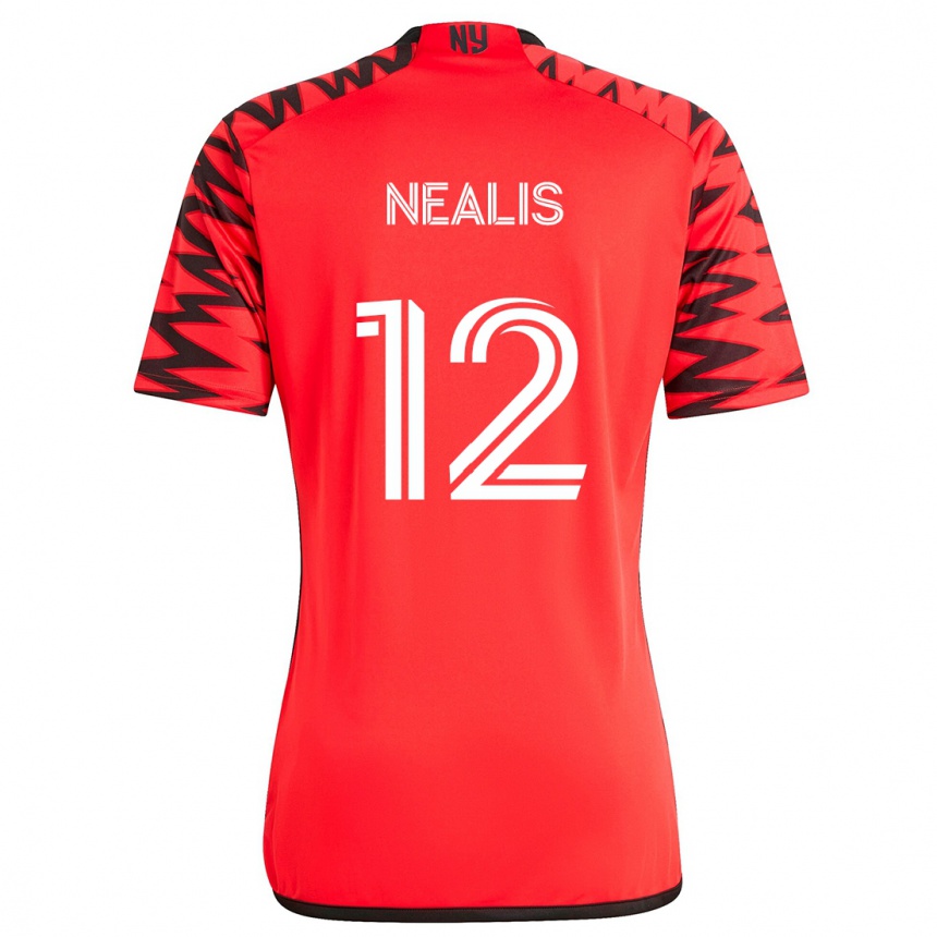 Niño Fútbol Camiseta Dylan Nealis #12 Rojo Negro Blanco 2ª Equipación 2024/25 Argentina