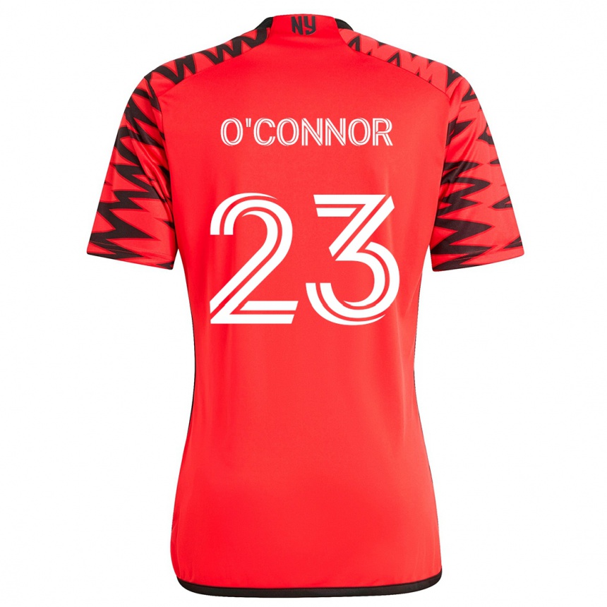 Niño Fútbol Camiseta Aidan O'connor #23 Rojo Negro Blanco 2ª Equipación 2024/25 Argentina