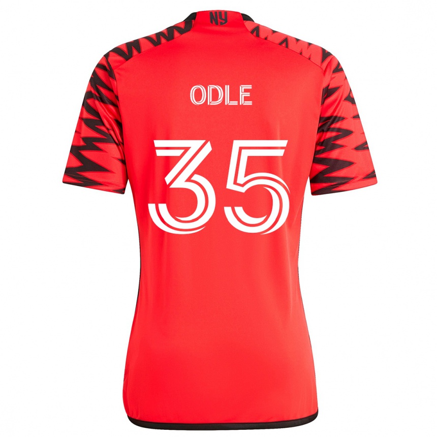 Niño Fútbol Camiseta Dallas Odle #35 Rojo Negro Blanco 2ª Equipación 2024/25 Argentina