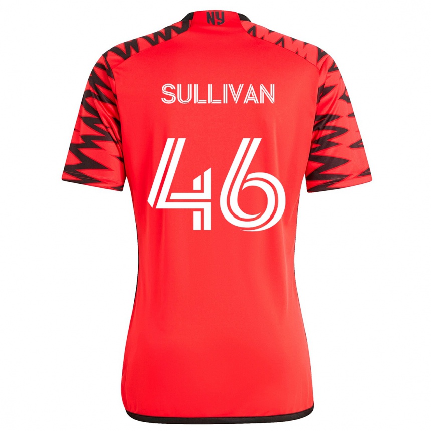 Niño Fútbol Camiseta Dylan Sullivan #46 Rojo Negro Blanco 2ª Equipación 2024/25 Argentina