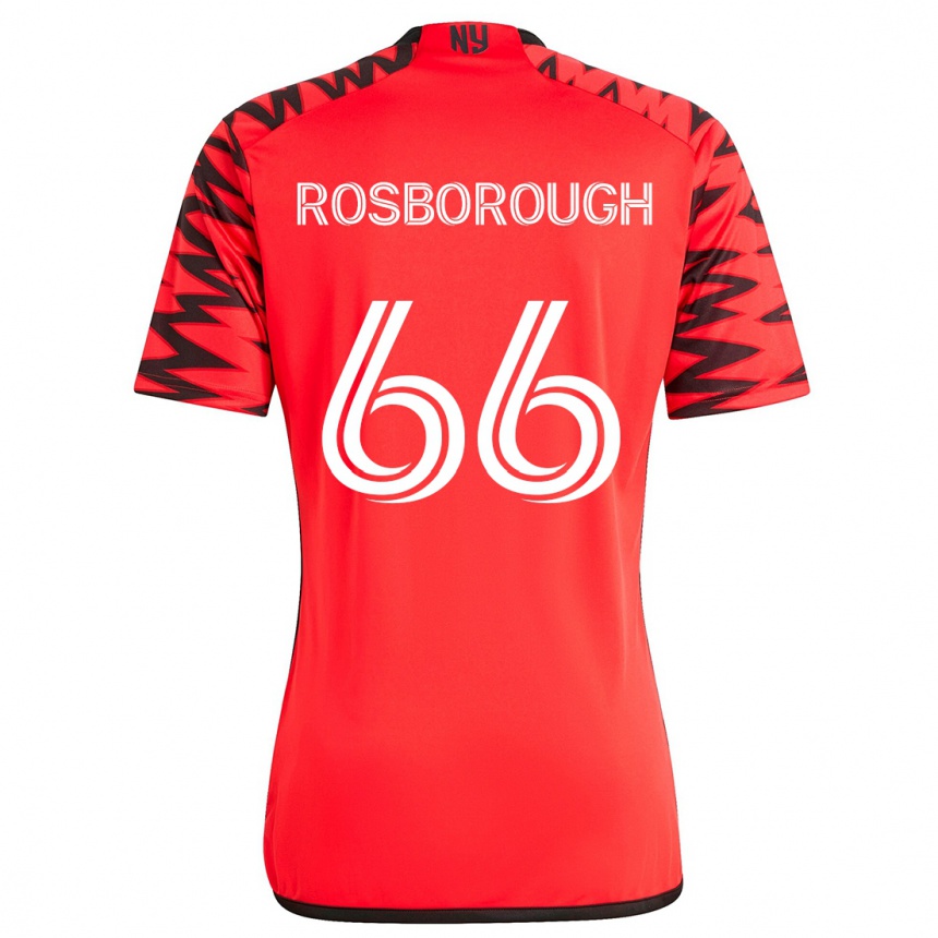 Niño Fútbol Camiseta Tanner Rosborough #66 Rojo Negro Blanco 2ª Equipación 2024/25 Argentina