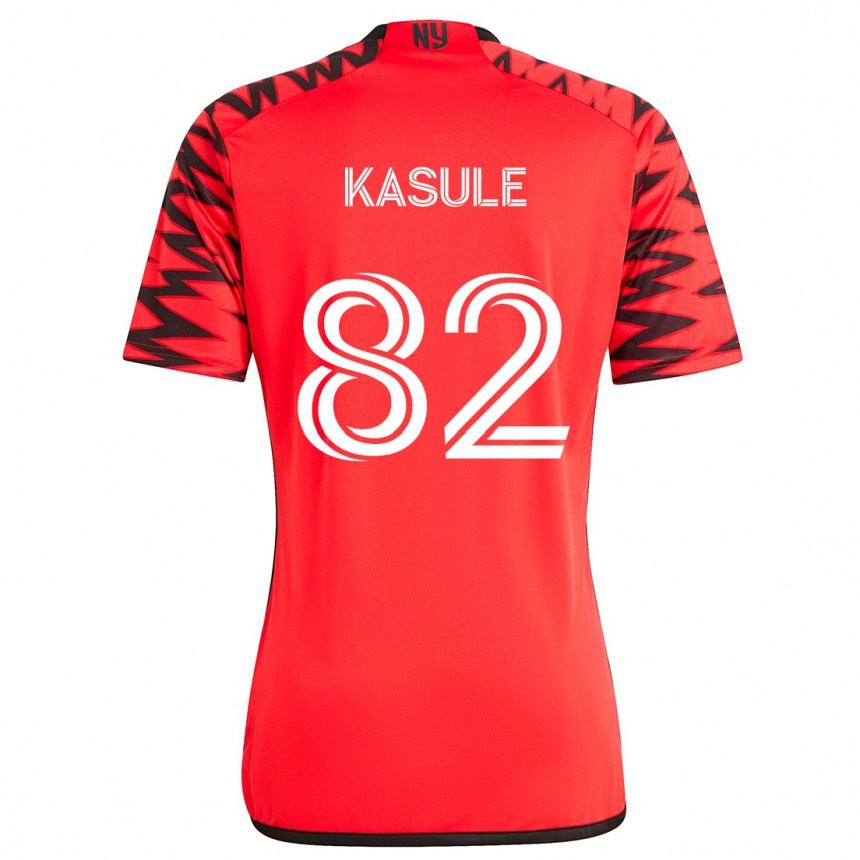 Niño Fútbol Camiseta Ibrahim Kasule #82 Rojo Negro Blanco 2ª Equipación 2024/25 Argentina