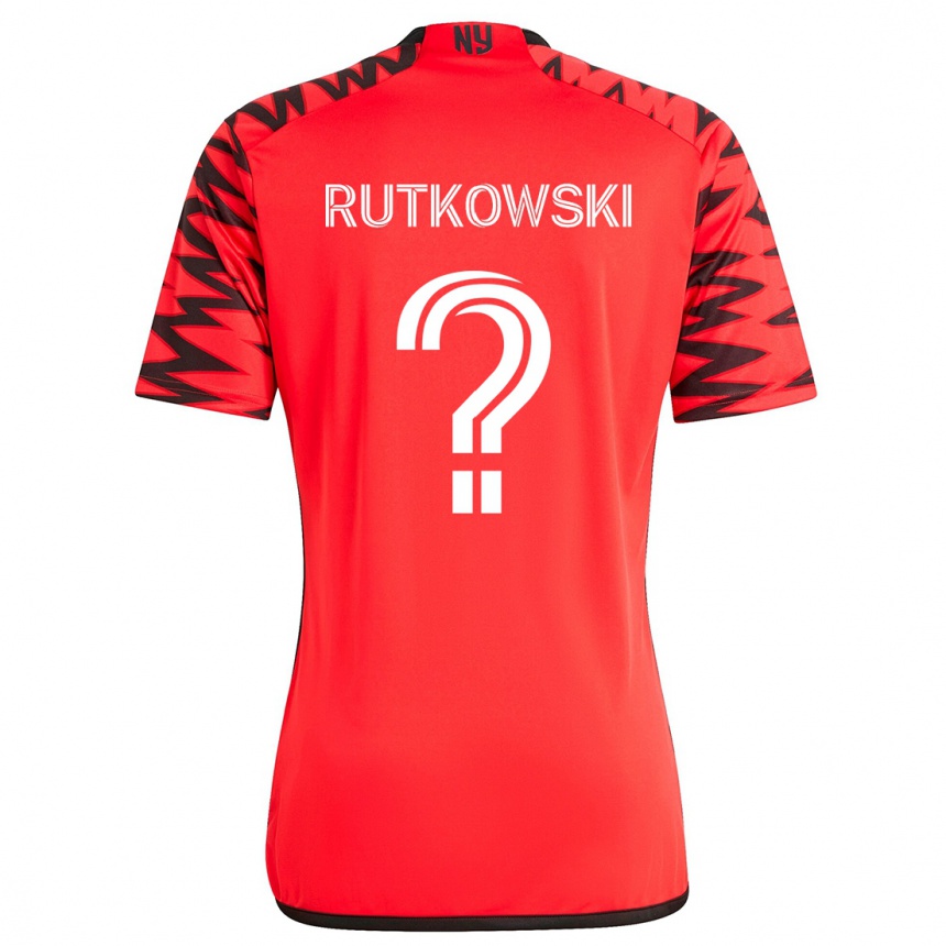 Niño Fútbol Camiseta Alan Rutkowski #0 Rojo Negro Blanco 2ª Equipación 2024/25 Argentina