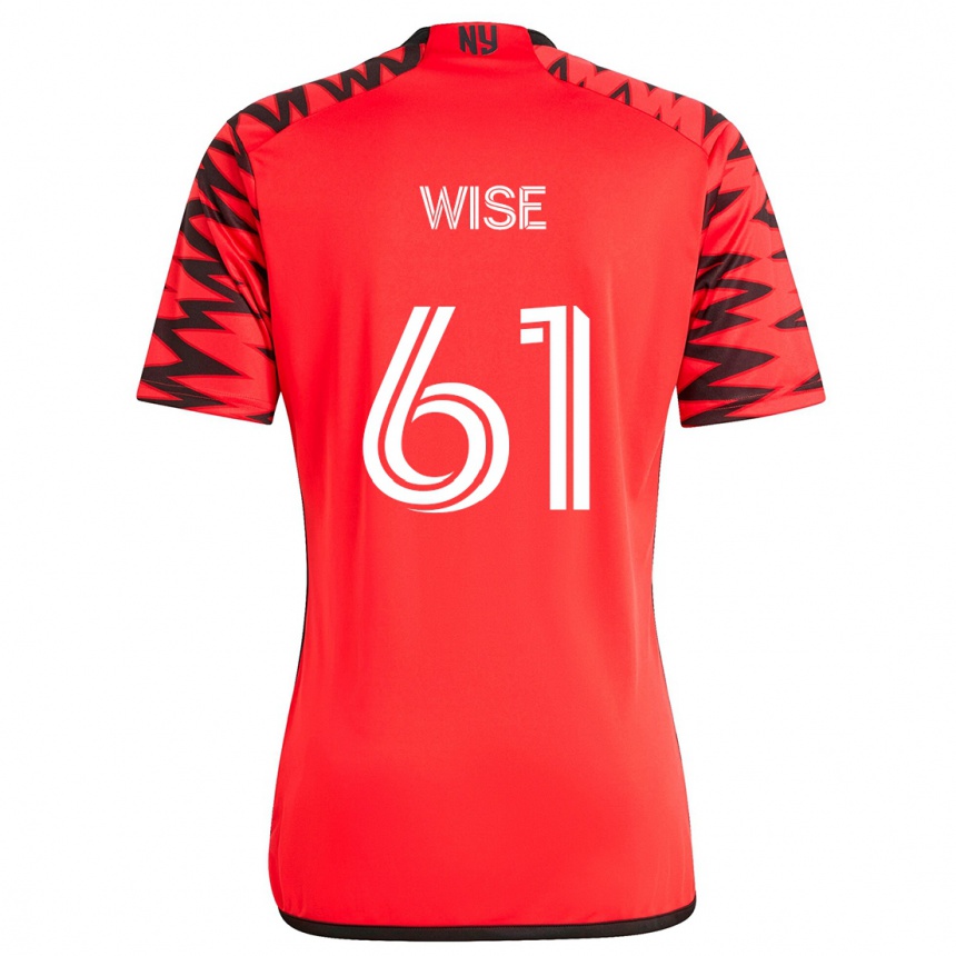 Niño Fútbol Camiseta Henry Wise #61 Rojo Negro Blanco 2ª Equipación 2024/25 Argentina