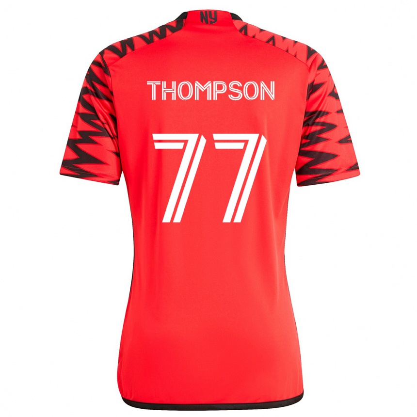 Niño Fútbol Camiseta Amos Shapiro-Thompson #77 Rojo Negro Blanco 2ª Equipación 2024/25 Argentina