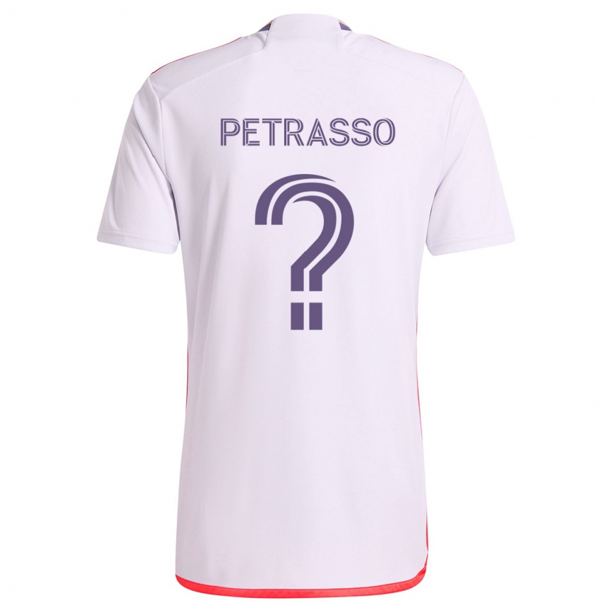 Niño Fútbol Camiseta Luca Petrasso #0 Blanco Rojo Púrpura 2ª Equipación 2024/25 Argentina