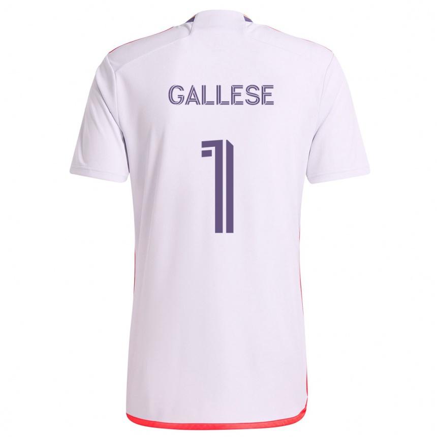 Niño Fútbol Camiseta Pedro Gallese #1 Blanco Rojo Púrpura 2ª Equipación 2024/25 Argentina