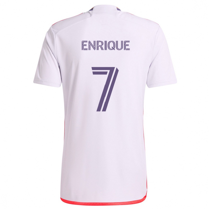 Niño Fútbol Camiseta Ramiro Enrique #7 Blanco Rojo Púrpura 2ª Equipación 2024/25 Argentina