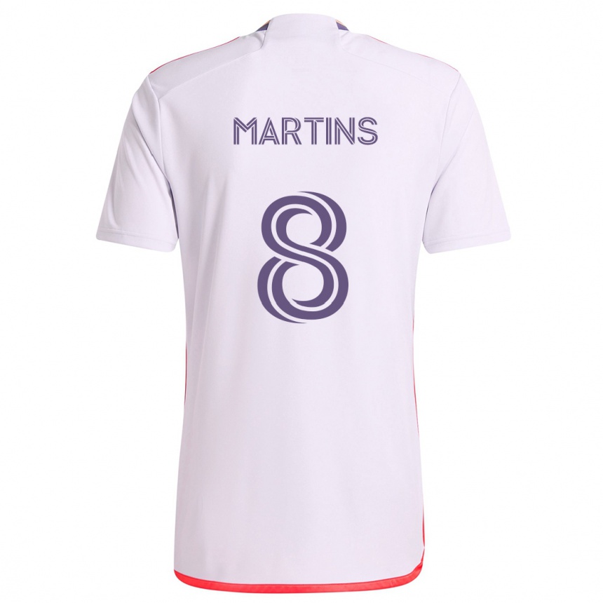 Niño Fútbol Camiseta Felipe Martins #8 Blanco Rojo Púrpura 2ª Equipación 2024/25 Argentina