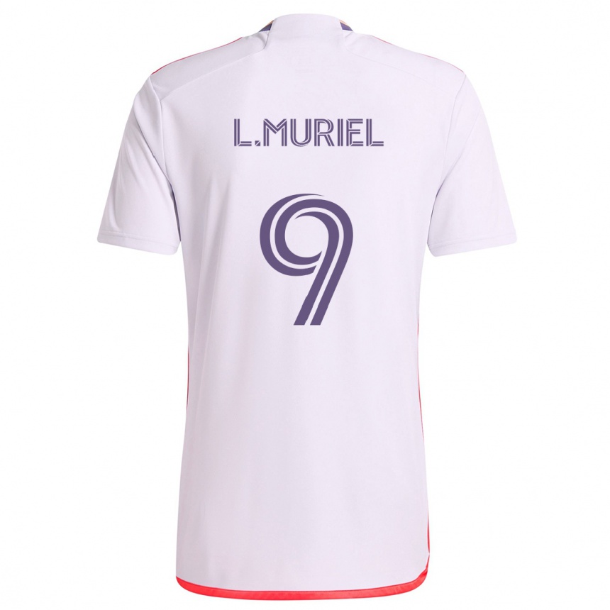 Niño Fútbol Camiseta Luis Muriel #9 Blanco Rojo Púrpura 2ª Equipación 2024/25 Argentina