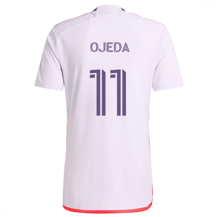 Niño Fútbol Camiseta Martín Ojeda #11 Blanco Rojo Púrpura 2ª Equipación 2024/25 Argentina