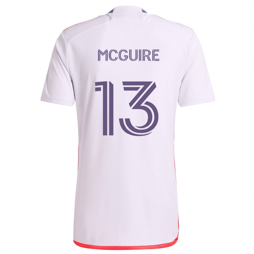 Niño Fútbol Camiseta Duncan Mcguire #13 Blanco Rojo Púrpura 2ª Equipación 2024/25 Argentina