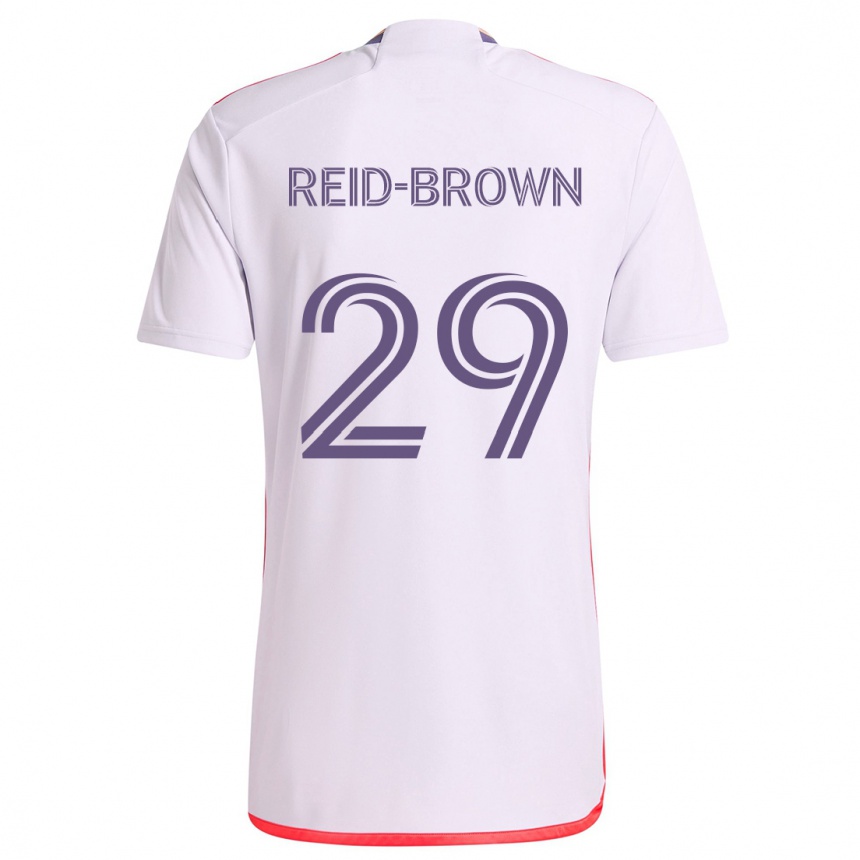 Niño Fútbol Camiseta Tahir Reid-Brown #29 Blanco Rojo Púrpura 2ª Equipación 2024/25 Argentina