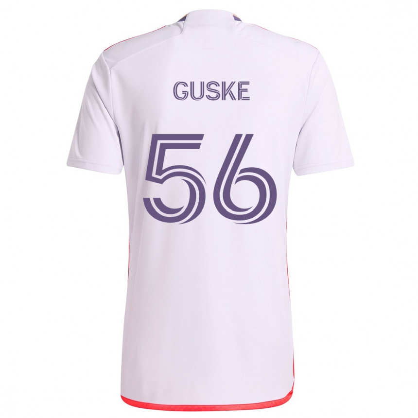 Niño Fútbol Camiseta Colin Guske #56 Blanco Rojo Púrpura 2ª Equipación 2024/25 Argentina