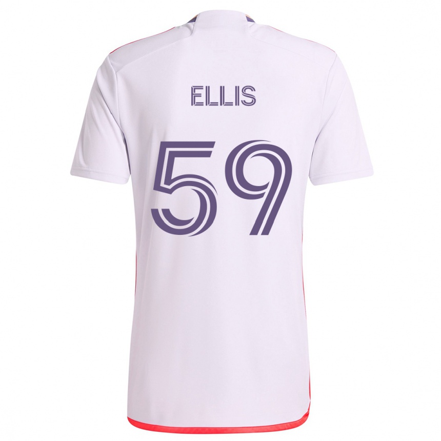 Niño Fútbol Camiseta Justin Ellis #59 Blanco Rojo Púrpura 2ª Equipación 2024/25 Argentina