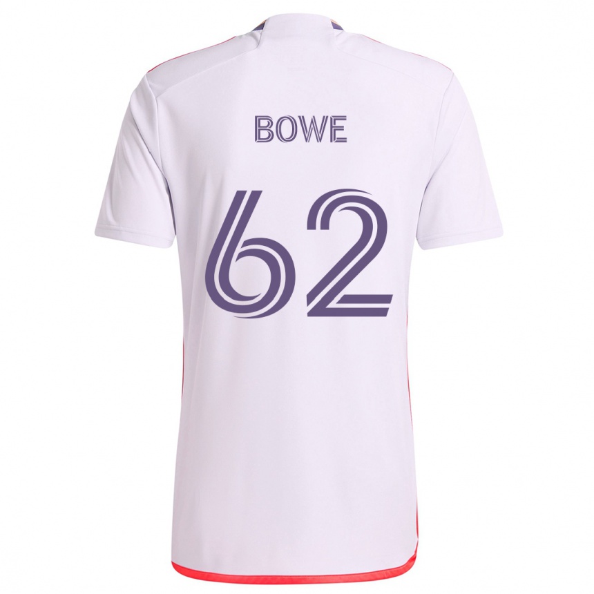 Niño Fútbol Camiseta Thomas Bowe #62 Blanco Rojo Púrpura 2ª Equipación 2024/25 Argentina