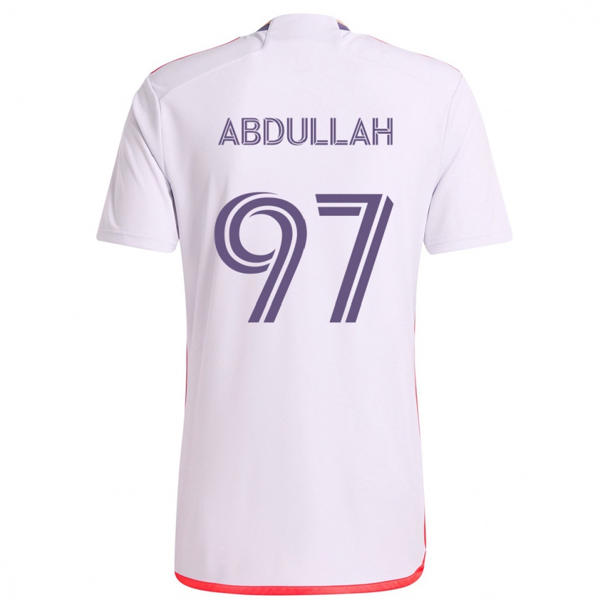 Niño Fútbol Camiseta Majed Abdullah #97 Blanco Rojo Púrpura 2ª Equipación 2024/25 Argentina