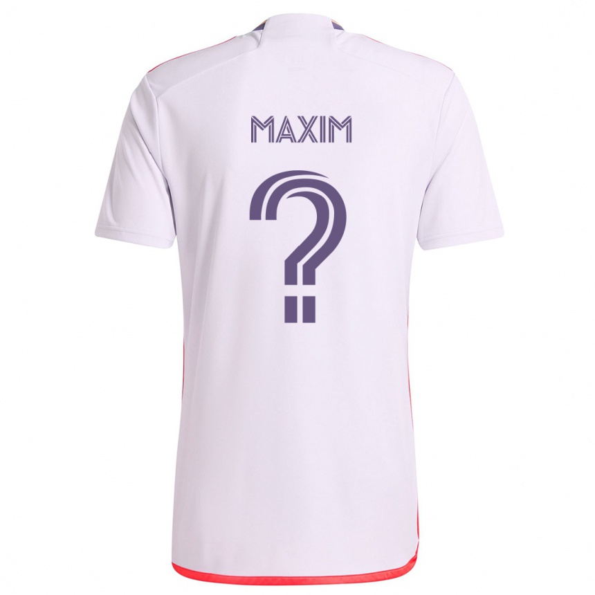 Niño Fútbol Camiseta Luca Maxim #0 Blanco Rojo Púrpura 2ª Equipación 2024/25 Argentina