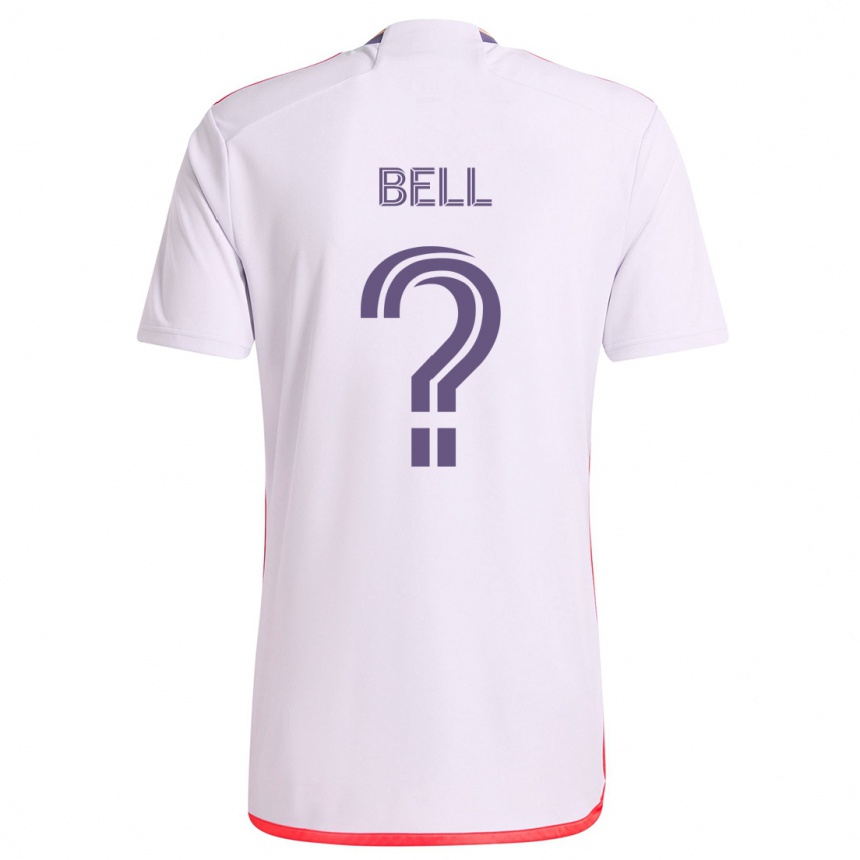 Niño Fútbol Camiseta Dominic Bell #0 Blanco Rojo Púrpura 2ª Equipación 2024/25 Argentina