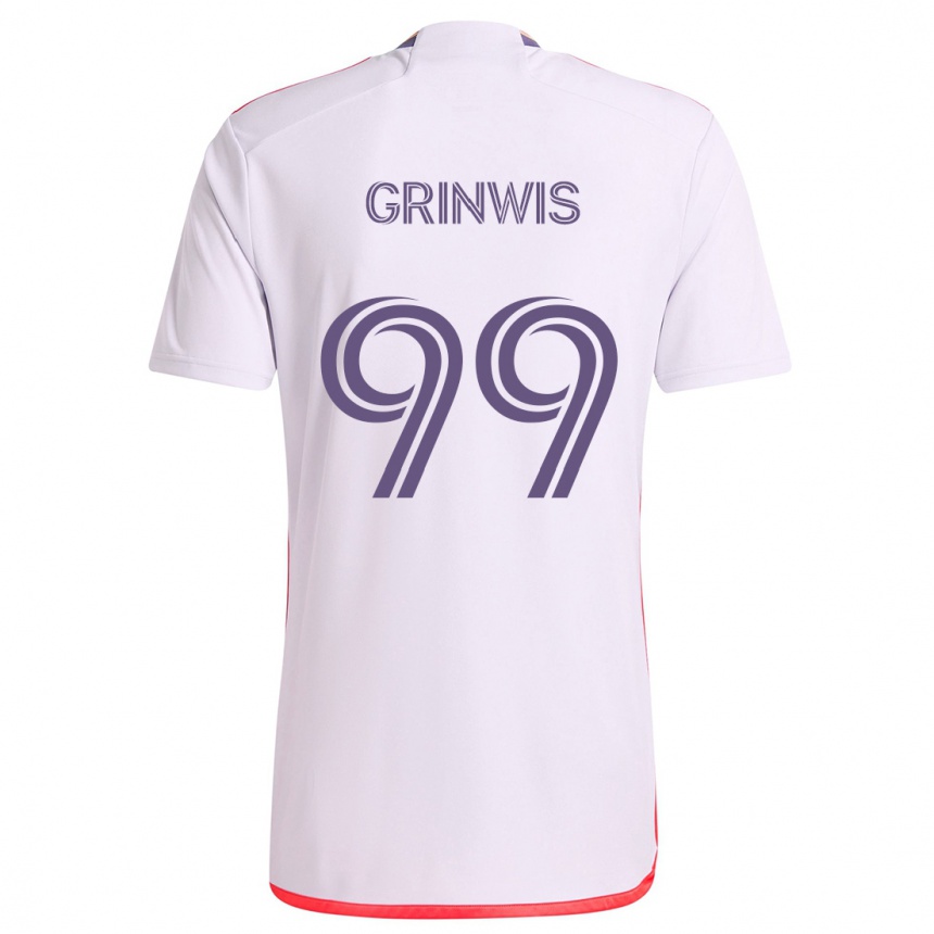 Niño Fútbol Camiseta Adam Grinwis #99 Blanco Rojo Púrpura 2ª Equipación 2024/25 Argentina