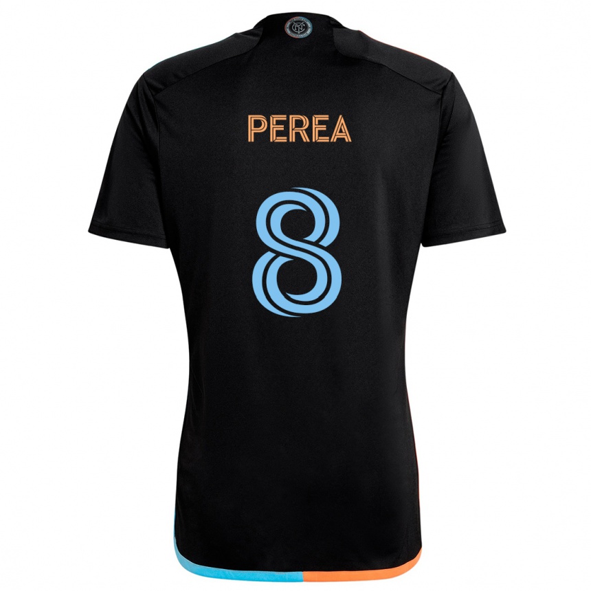 Niño Fútbol Camiseta Andrés Perea #8 Negro Naranja Azul 2ª Equipación 2024/25 Argentina